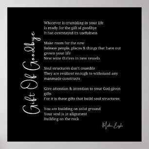 Gift of goodbye letting go by poem poetry poster