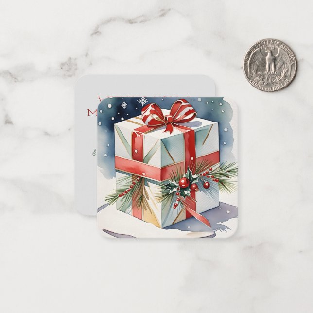 Gift of Joy Mini Christmas Card (Front/Back In Situ)