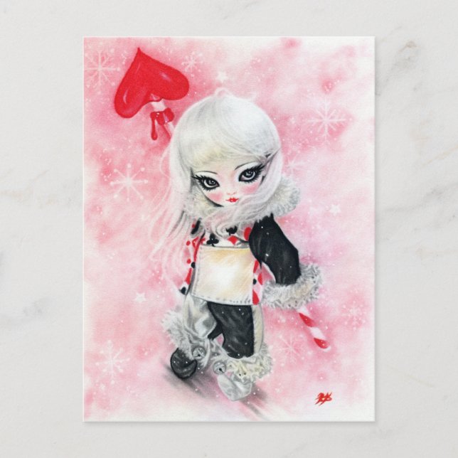 Gift of Love Big eye art Gir christmas postcard (Front)