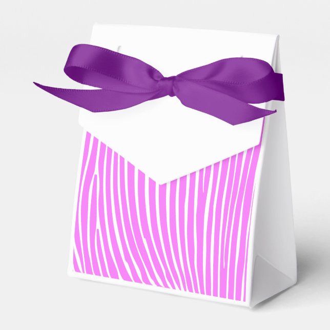 Gift Package, Pink Zebra Stripes Favor Boxes (Front Side)