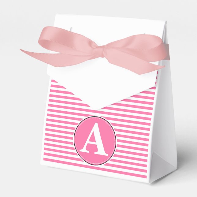 Gift Package, Striped Monogram Custom Template Favor Boxes (Front Side)
