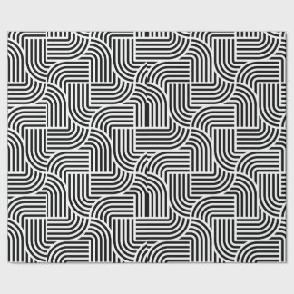 Gift paper - black and white linen