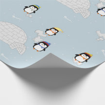 gift paper penguins