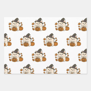 Gift Paper Set Halloween / Pomeranian