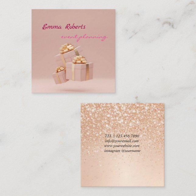Gift Pink and White Balloons Modern Business card (Front/Back)