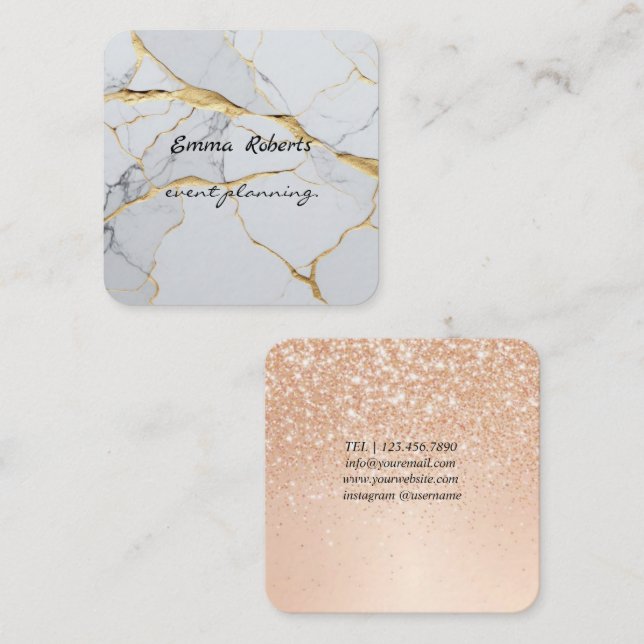 Gift Pink and White Glitter Modern Business card (Front/Back)