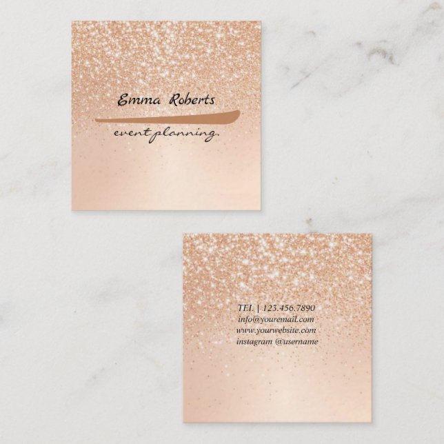 Gift Pink and White Glitter Modern Business card (Front/Back)