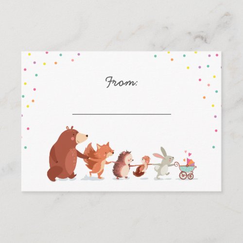 Gift poem Baby Shower insert card Woodland animals