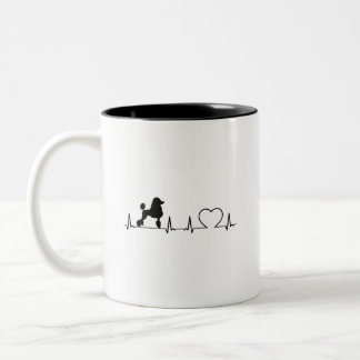 Gift Poodle Heartbeat Dog,walking dog Two-Tone Coffee Mug