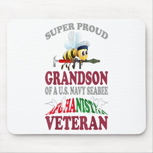 Gift Proud Grandson Of US Navy Seabee Afghanist Mouse Pad