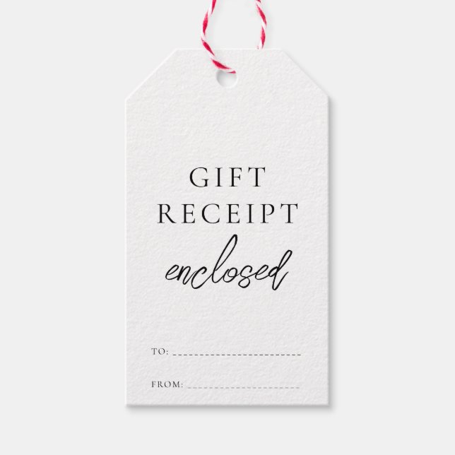 Gift Receipt Enclosed Funny Christmas Tags (Front)