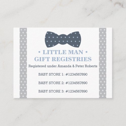 Gift Registry Card Little Man Bow Tie Enclosure Card