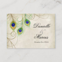 Gift Registry Cards - Peacock Feathers Wedding Set