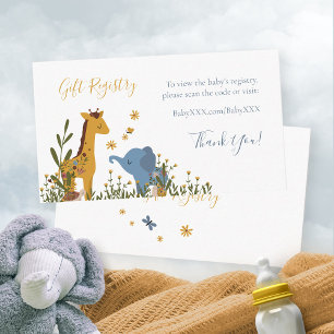Gift Registry Cute Baby Animals Baby Shower Enclosure Card