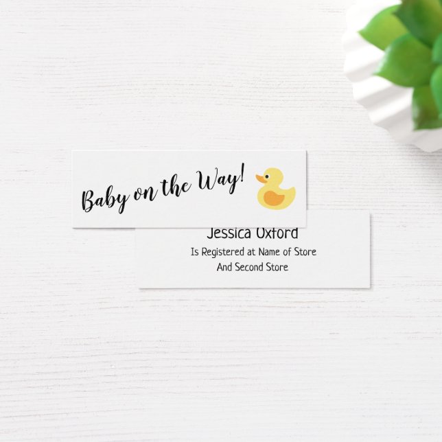 Gift Registry Details w/ Rubber Duck Handout Cards (Desk)