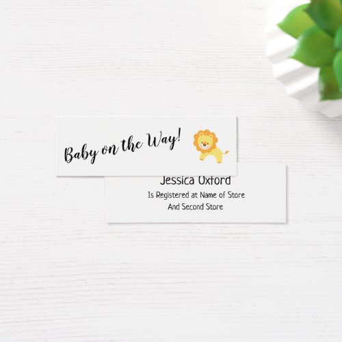 Gift Registry Details w Yellow Lion Handout Cards