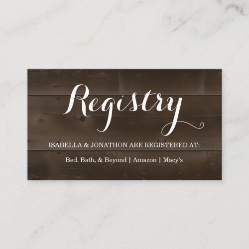 Gift Registry Enclosure Card - Use business cards to easily and efficiently communicate your gift registry.