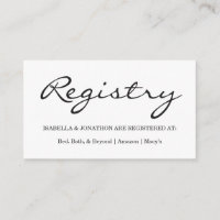 Gift Registry Enclosure Card