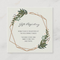 Gift Registry Gender Neutral Geometric Baby Shower Enclosure Card