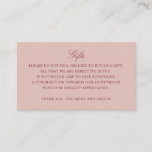 Gift Registry Honeymoon Burgundy Wedding Rose  Enclosure Card<br><div class="desc">Fully editable insert card for gifts,  directions,  accommodations etc; whatever wedding details that you need to add to your wedding invitation suite as a business card. Monogram on the back side. Shown in burgundy on custom color,  background color is editable.
Basic and elegant.</div>
