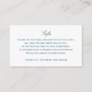 Gift Registry Honeymoon Fund Wedding Monogram Enclosure Card