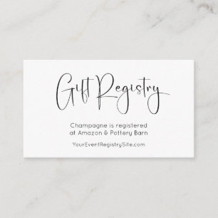 Gift Registry Modern Bridal Shower QR Code Enclosure Card