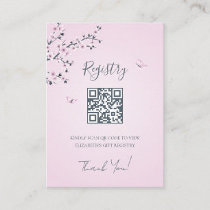 Gift Registry QR Code Baby Shower Enclosure Card