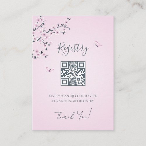 Gift Registry QR Code   Baby Shower Enclosure Card