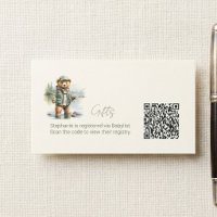Gift Registry QR Code Cute Fishing Teddy Bear