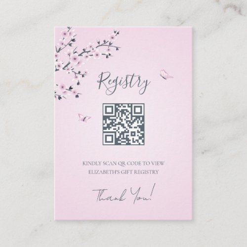 Gift Registry QR Code   Kokeshi Doll Baby Shower Enclosure Card