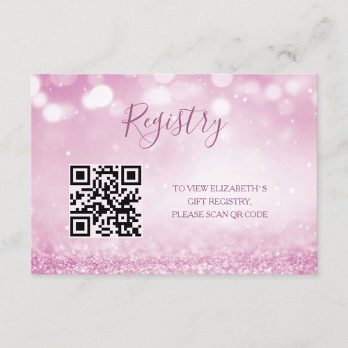 Gift Registry QR Code  Swan Princess Baby Shower  Enclosure Card