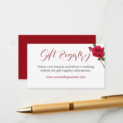 Gift Registry Wedding Website Small Enclosure Card