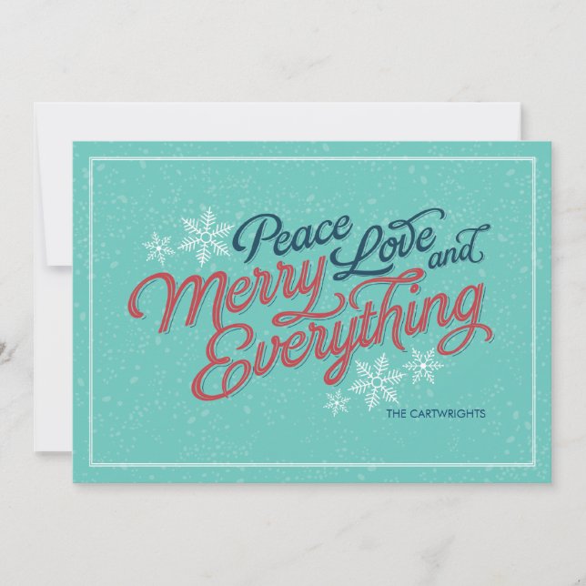 Gift Ribbon Script Holiday Card (Front)