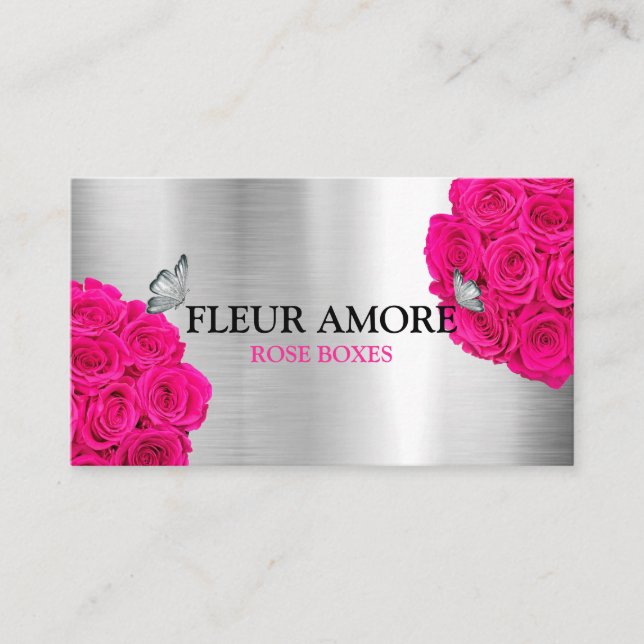 Gift Rose Boxes Flowers Flowerbox Business Card (Front)