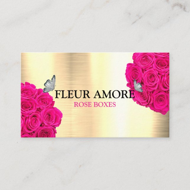 Gift Rose Boxes Flowers Flowerbox Business Card (Front)