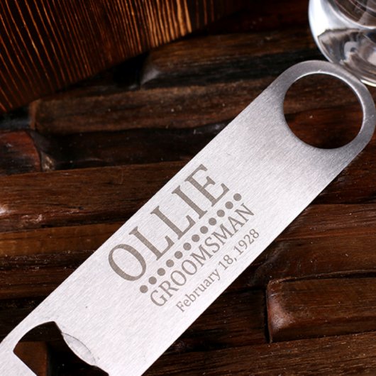 Gift Set: Etched Bottle Opener and Pilsner Glass (Front)