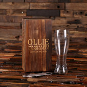 Gift Set: Etched Bottle Opener and Pilsner Glass (Front)