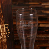 Gift Set: Etched Bottle Opener and Pilsner Glass (Front)