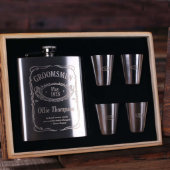 Gift Set: Steel Shot Glasses, Funnel & Flask (Inside)