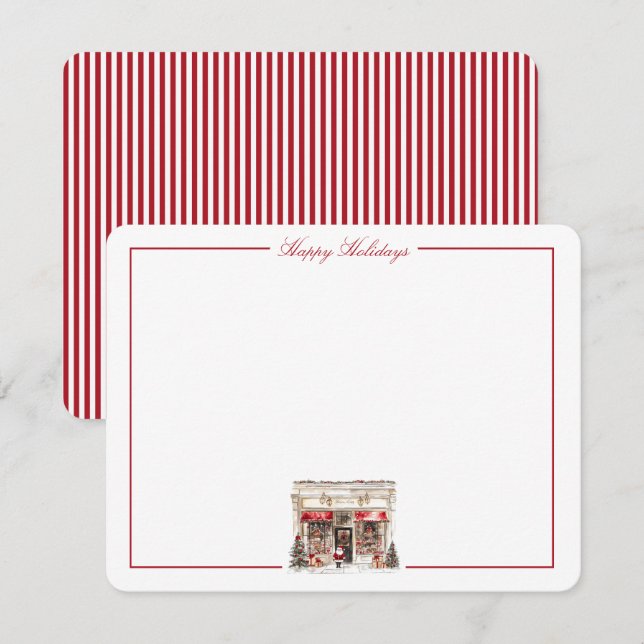 Gift Shop Christmas Personalized Stationery Note Card (Front/Back)