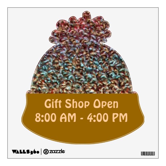 Gift Shop Hours wall decal (Front)