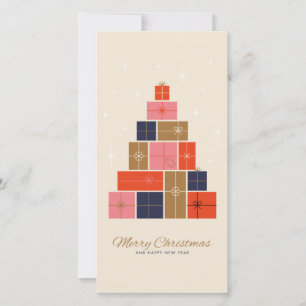 Gift Stack Christmas Tree Holiday Card
