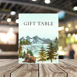 Gift Table Adventure Rustic Bears Baby Shower Poster