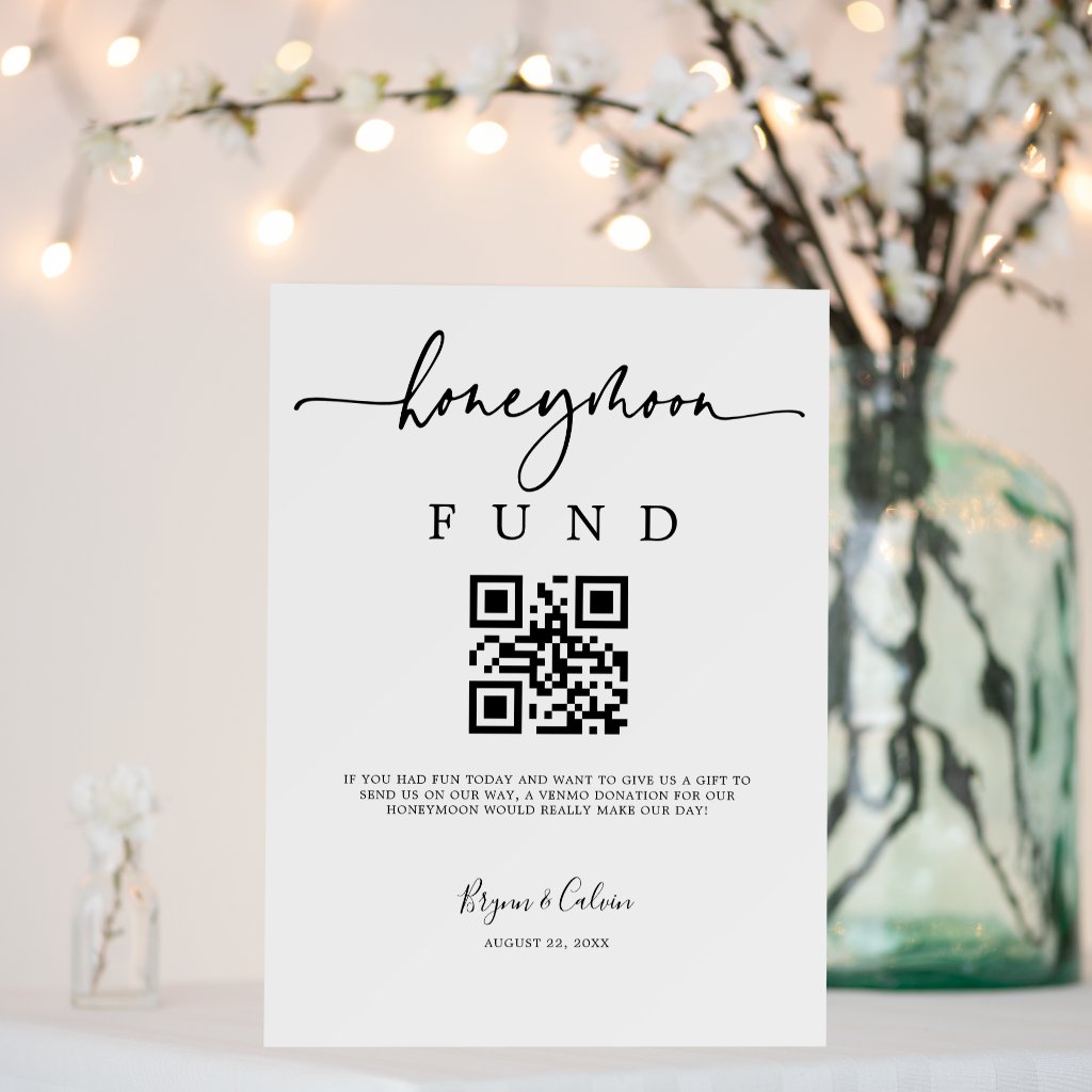 Gift Table Foam Sign Honeymoon Fund Wedding Stand