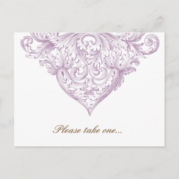 Gift Table Postcard Vintage Spring Purple by WeddingShop88 at Zazzle