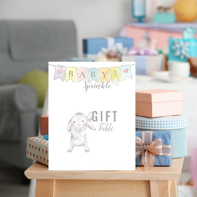 Gift Table Sign Baby Sprinkle Bunny and Banner (Creator Uploaded)
