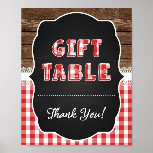 Gift Table Sign _ Red Baby Q