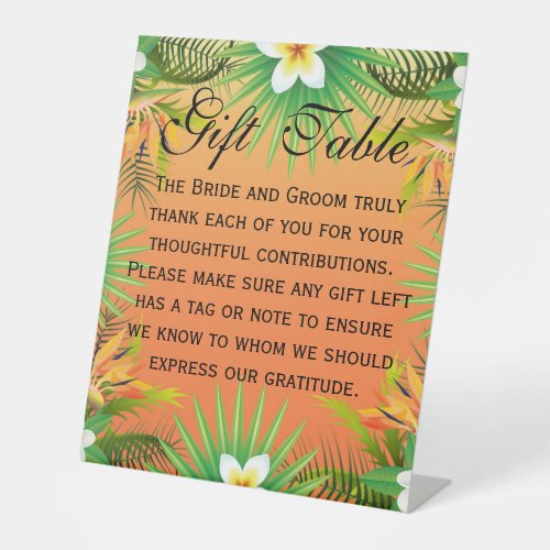 Gift Table_ Tropical Wedding Tabletop Sign 