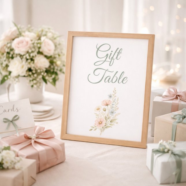 Gift Table Wildflower Bridal Shower Event Sign (Creator Uploaded)