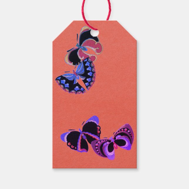 GIFT TAG ANY OCCASION BUTTERFLIES ON BLUE (Front)